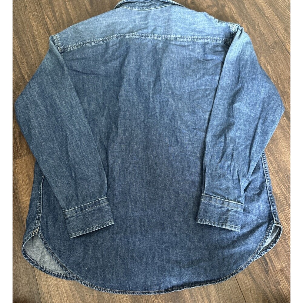 Lauren Ralph Lauren Women's 100% Cotton Denim Shirt Blue Atecco Wash Size XL - Picture 11 of 13